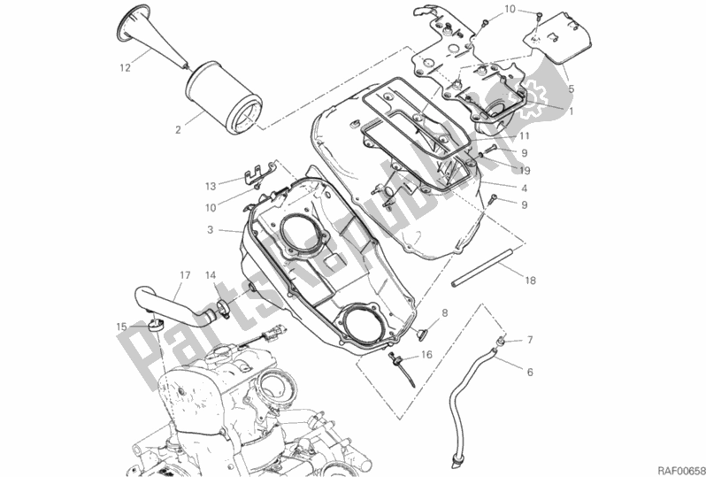 Todas las partes para Toma De Aire - Respiradero De Aceite de Ducati Hypermotard 950 SP 2020